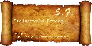 Steigervald Ferenc névjegykártya