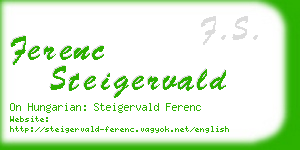 ferenc steigervald business card